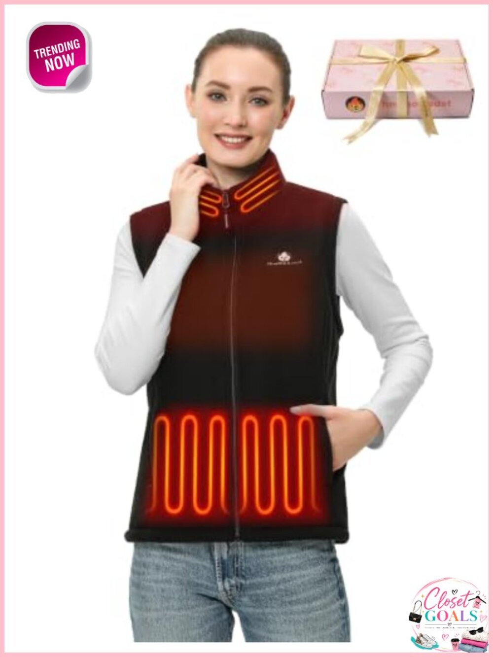 Rechargeable Electric Fleece Heated Vest Womens Battery Pack Included
